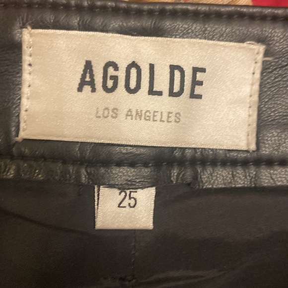 Agolde Recycled Leather Angled Hem Short in Detox Sz 25 - Picture 4 of 5